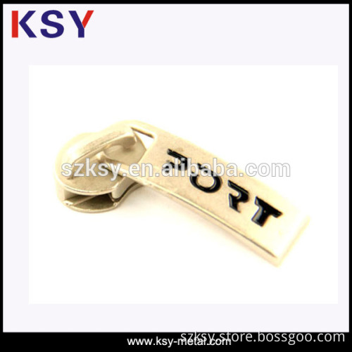 New designed gold colour zipper puller metal for shirt